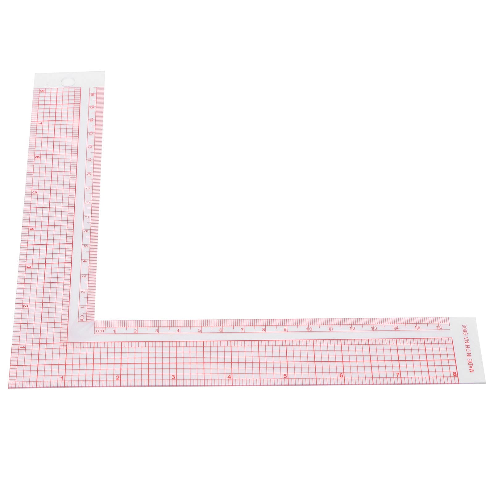 Square Ruler L Shape Right Angle Scale Transparent Durable Measuring Tool for Tailoring Drawing DIY Crafts PMMA PVC Material 12 Inch