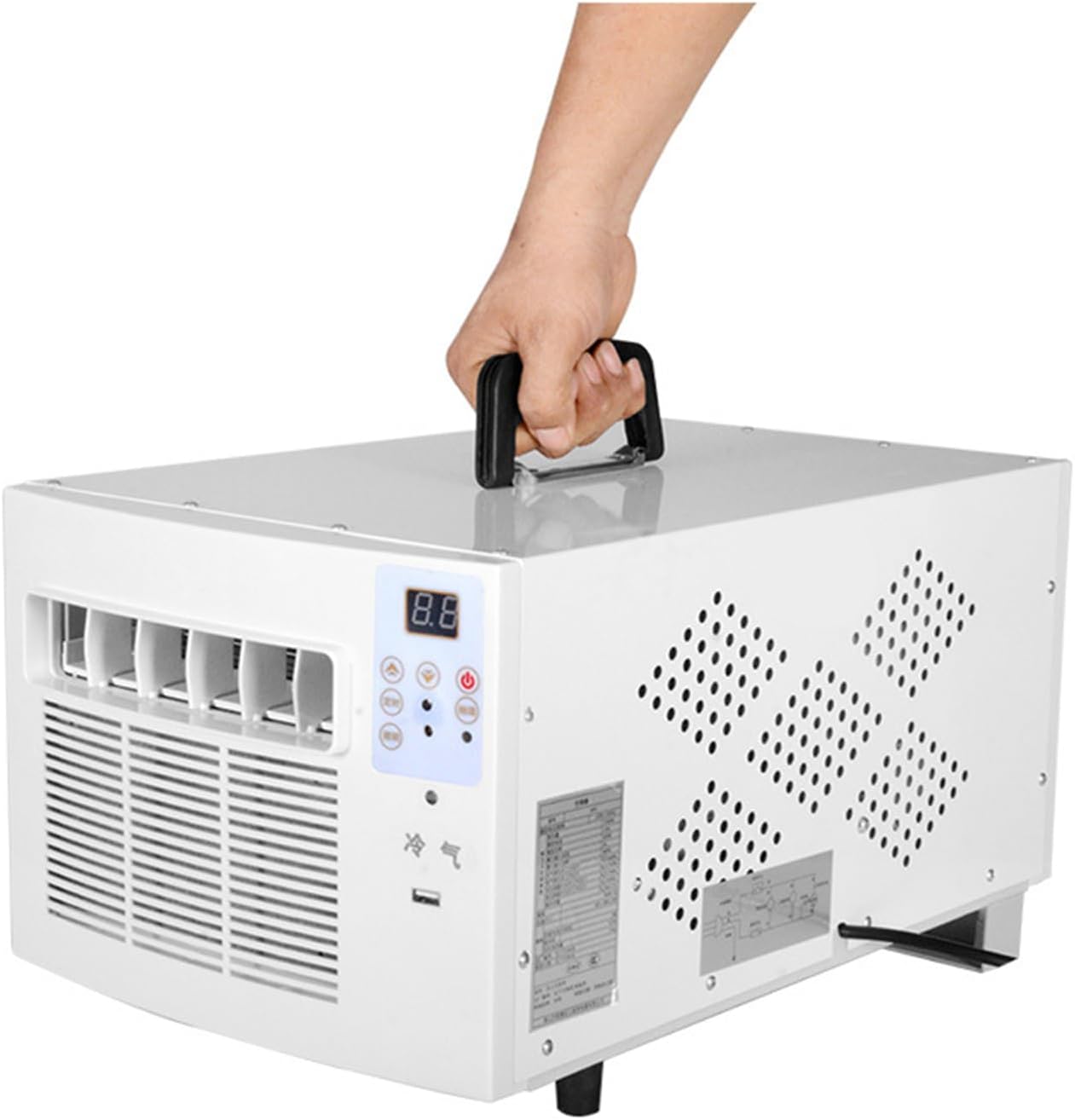 Portable Air Conditioners,110V/220V Mobile Air Conditioner,DC 24V Camping Rv Air Conditioner Fan Speeds,LCD Display,for Camping Tent,Room,Car and RV,White,220V