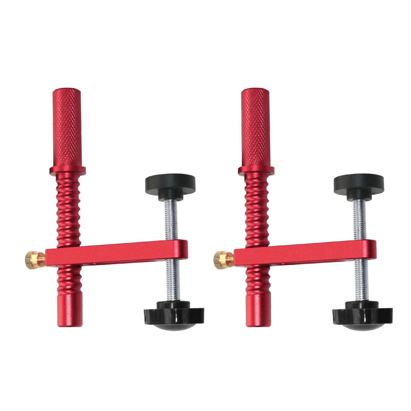 Buxuaaaa Set Of Two 20Mm Red Woodworking Workbench Dog Clamps 19Mm / 20Mm Holes Aluminum Holdfasts For Secure Workpiece Holding Rapid Securing Release Workbench Dog Accessories