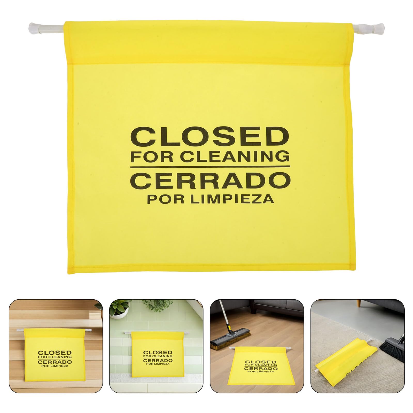 SHINEOFI Warnschild Reinigung Geschlossen Gelb Türschild aus Kunststoff 60x39cm Tragbar Einfache Montage für Gewerbliche Reinigungsbereiche und Eingänge