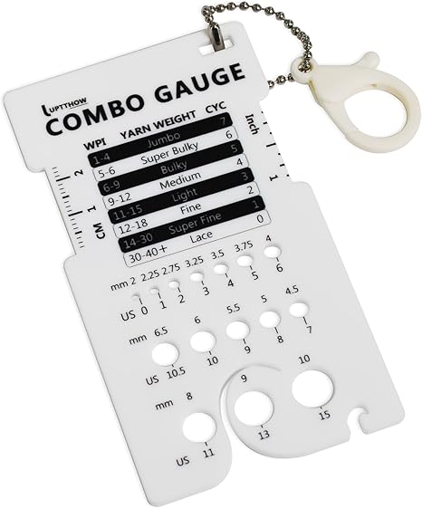 UPTTHOW Knitting Needle Gauge Spinning Control Card Multifunctional Combo Ruler for Spinners Yarn Measuring Tools WPI Guide Gauge Crochet Accessories