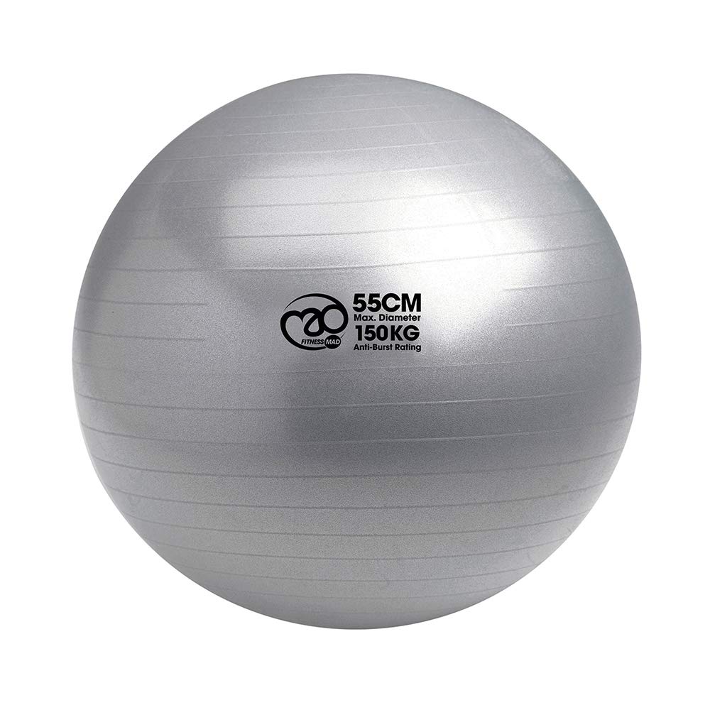 Pelota pilates 150kg con bomba de aire y guia online balon suizo para fitness y yoga gris 5