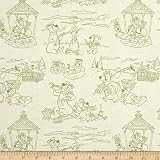 Camelot Quilt Fabrics Yogi Bear Line Art Light Green Quilt Fabric By The Yard, Light Green
