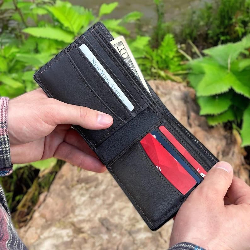 DANIEL'S ARTPLANET Western Leather Cowboy Wallet for Men Floral Rodeo Embossed Wallet Bifold Tooled Leather Wallet 10 Slots (Style #3)4