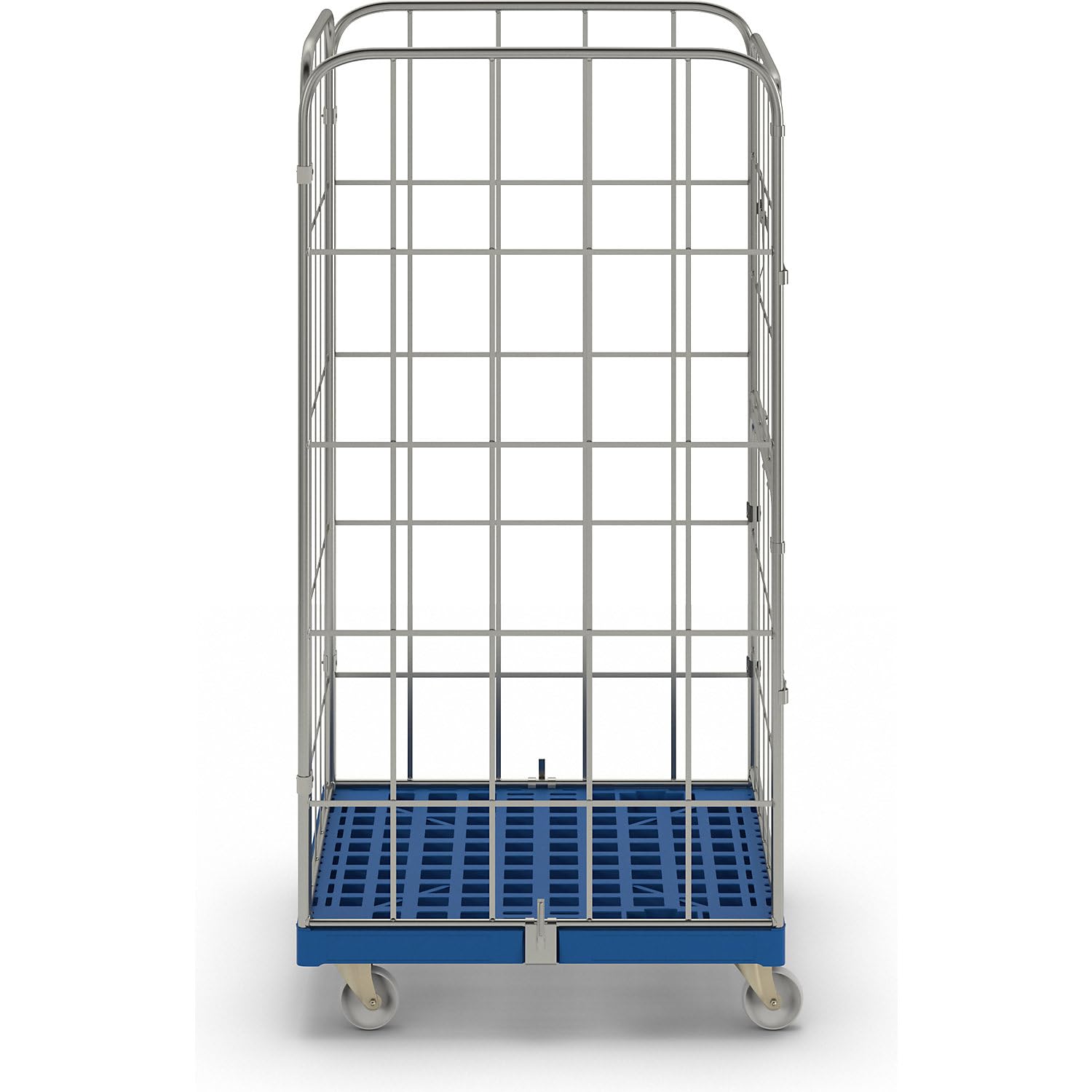 FRANKEL kaiserkraft | Roll-conteneur MODULAIRE | Socle Roulant en Plastique | grillagé sur 4 côtés | Socle Bleu foncé