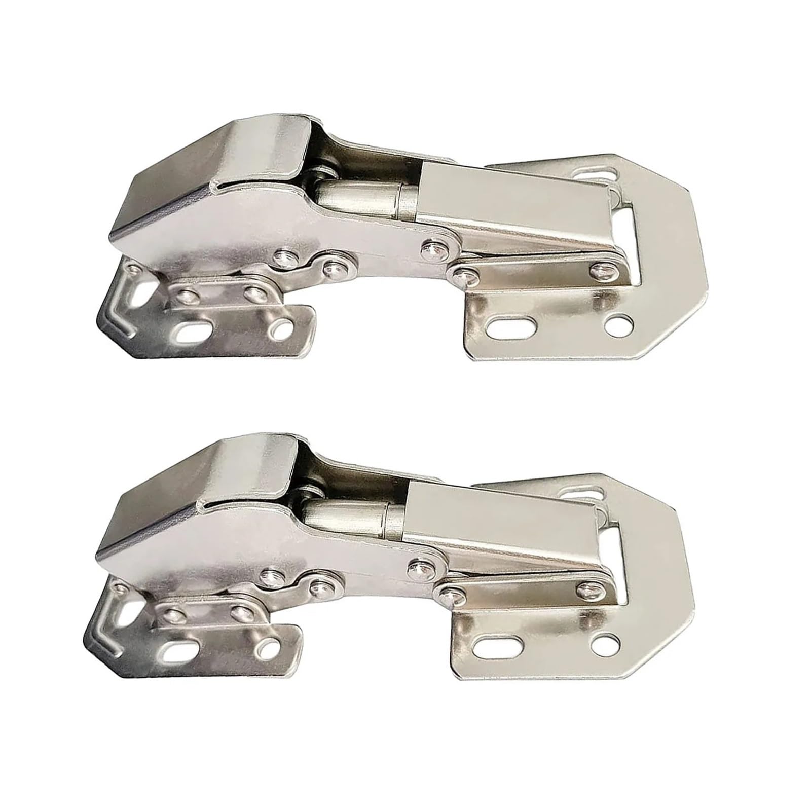 Axylqjvznc 2Pcs Set 5-Inch Concealed Cabinet Door Hinges – Spring Buffer For Kitchen Cupboards, No Slot Required