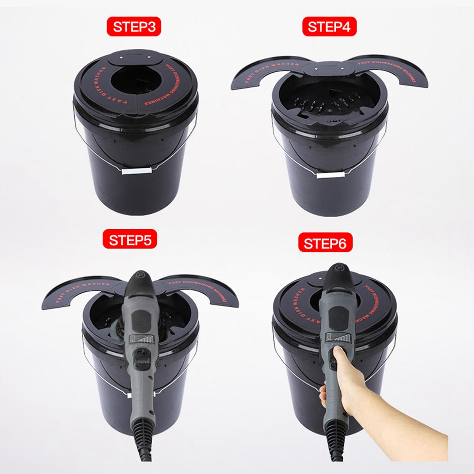 Almohadilla de Pulido automático, Herramientas de Lavado, Cubo pequeño, Limpieza portátil automotriz, Lavado para Almohadillas de Espuma, Almohadillas