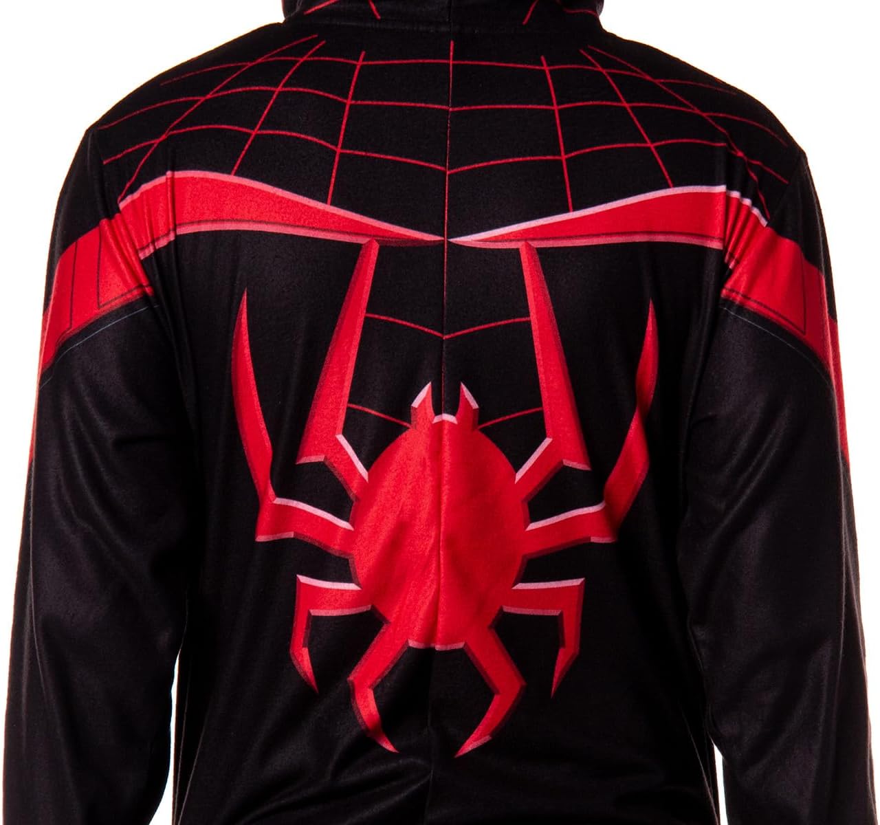 Marvel Spider-Man Miles Morales Union Suit Adult One Piece Hooded Pajamas - Image 5
