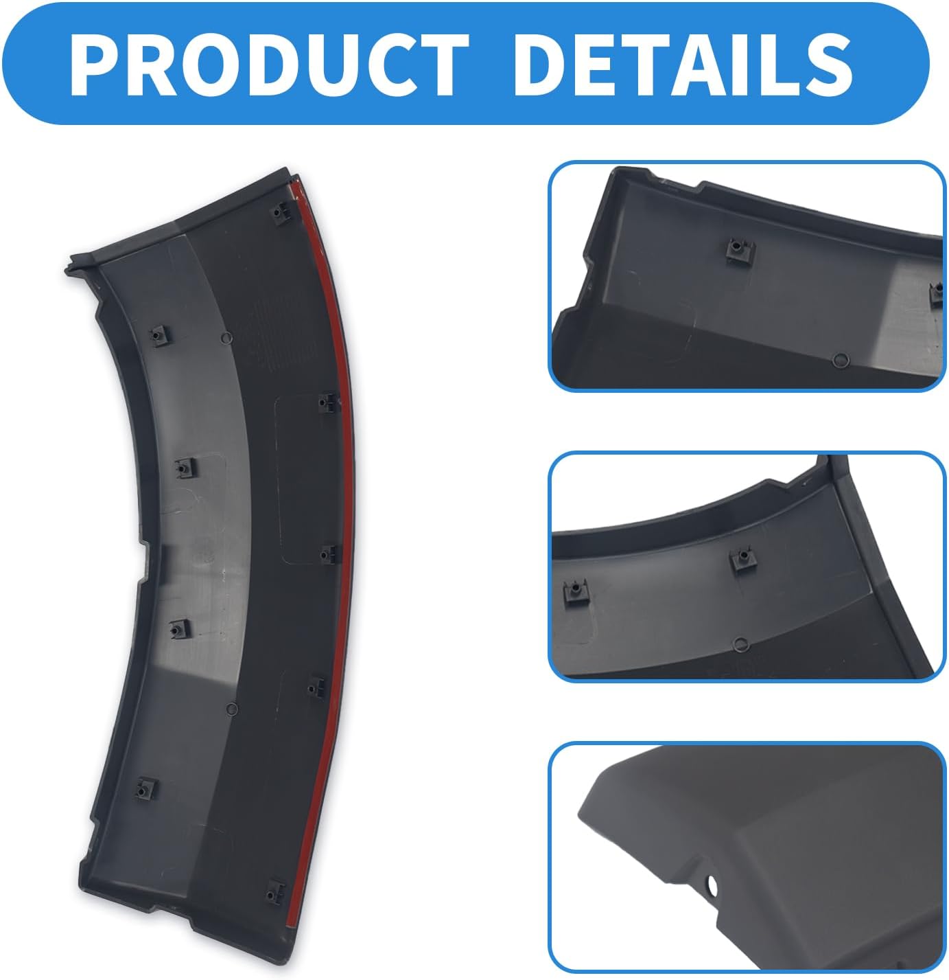 Front Molding Trim Fender Flare for Ram Promaster 1500 2500 3500 2019-2022 Body Molding Wheel Trim Accessories, Front Right Passenger Side Middle, Black, 1PC