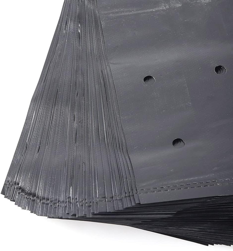 100 Pcs PE Nursery Bags Thicken Plant Grow Bags Seedling Pots Eco-Friendly, for Garden with Breathable Holes Black Planting Bag (Size : 10x30cm(DxH))