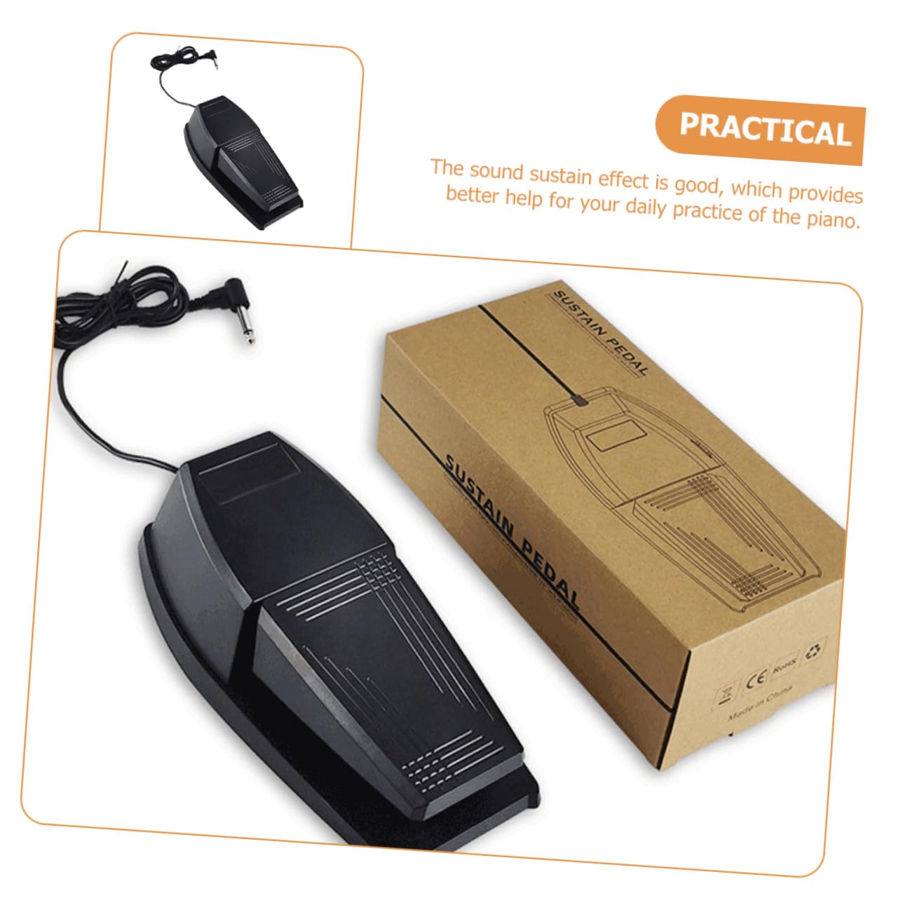 NOLITOY Pedale Sustain per Pianoforte Widened Design Antiscivolo Pedale Damper Robusto per Tastiera Midi e Pianoforte Digitale Accessorio Strumento Portatile
