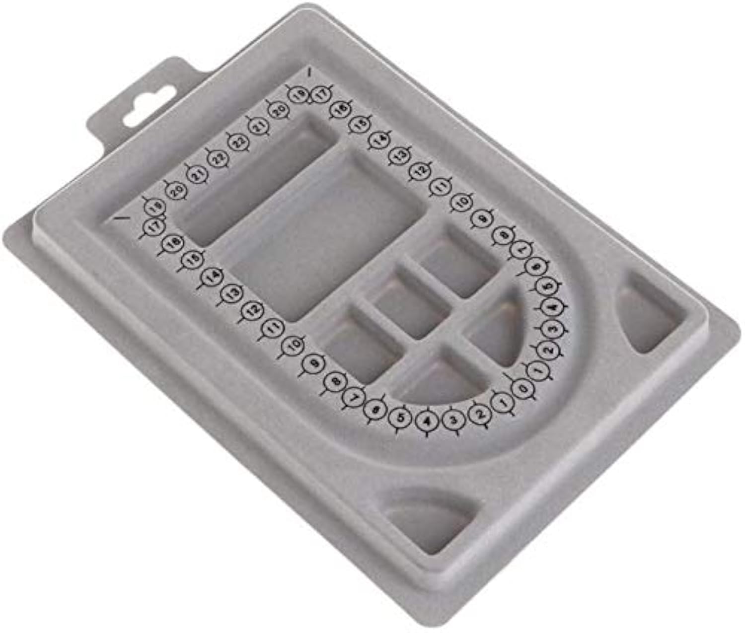 Beadsnfashion Beading Board for Jewellery Design 6x9 Inch Grey Bead Organizer Tray with Measuring Scale for Necklace Bracelet Layout, DIY Craft Beadwork Tool