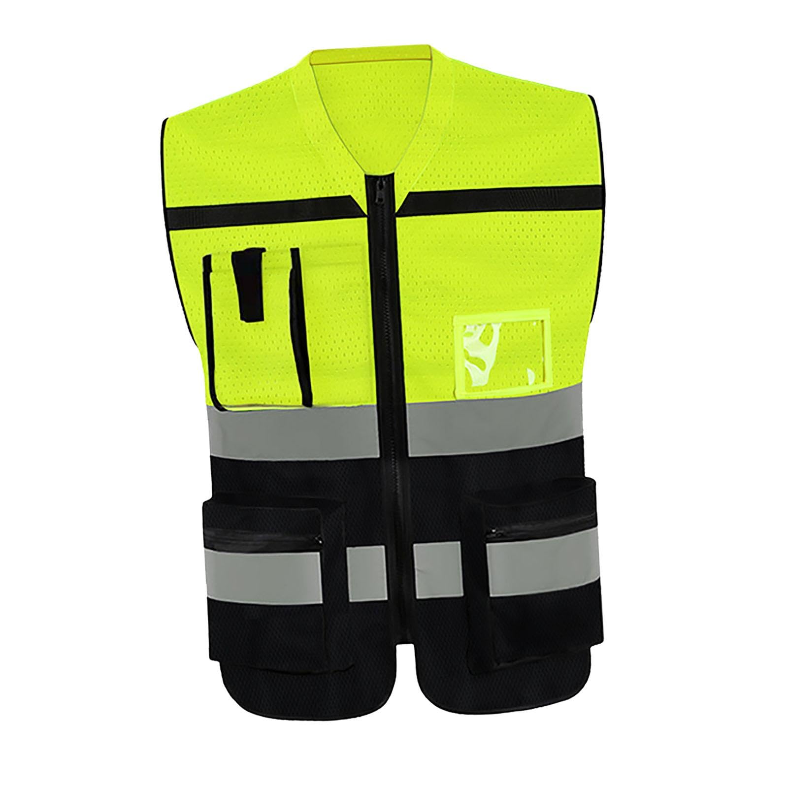 MagiDeal Chaleco reflectante con bolsillos con cremallera, ropa para hombres y mujeres para correr, pasear perros