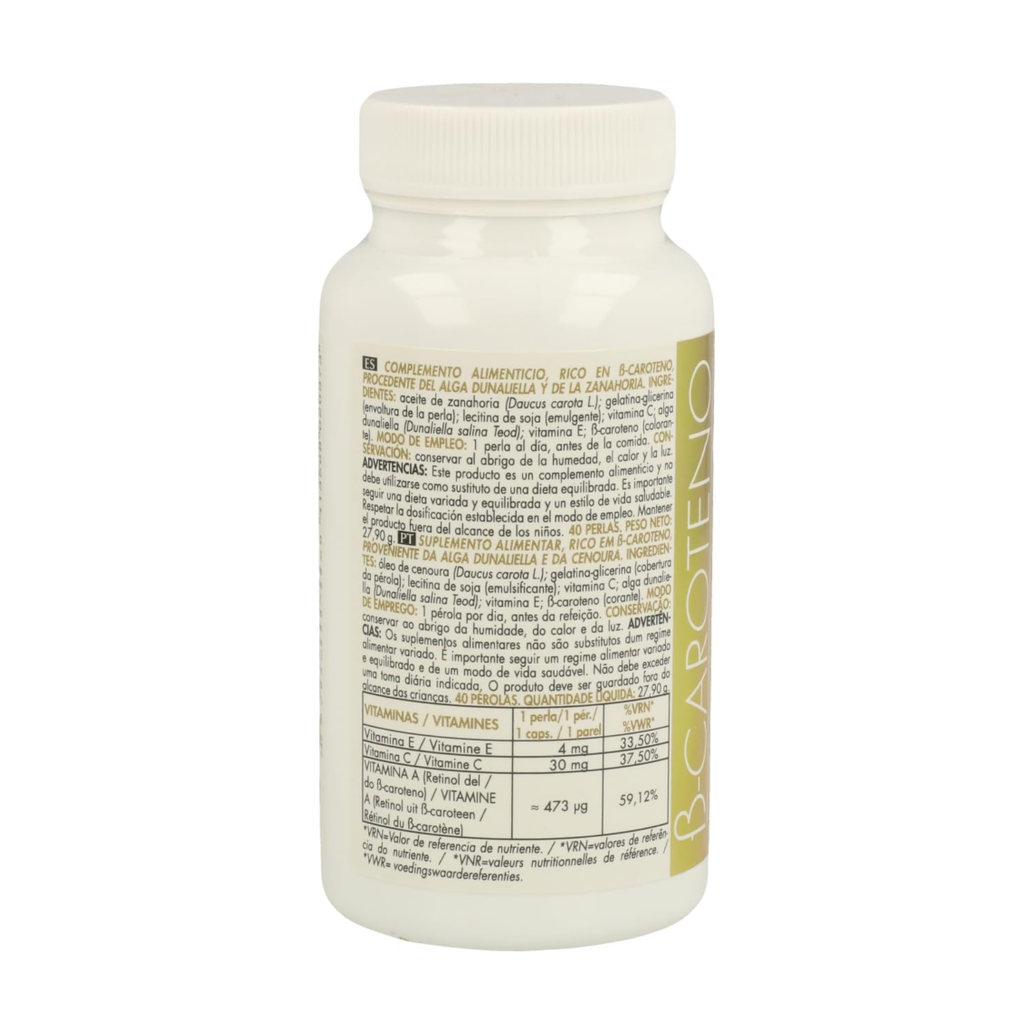 Beta-carotene 40 perle - ha un effetto anti-età, poiché aiuta a prevenire l'ossidazione cellulare, migliora l'abbronzatura e cura della salute degli occhi.