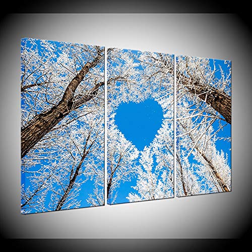 Art modulaire HD affiche paysage arbres et neige pour tableau sur toile de décoration maison