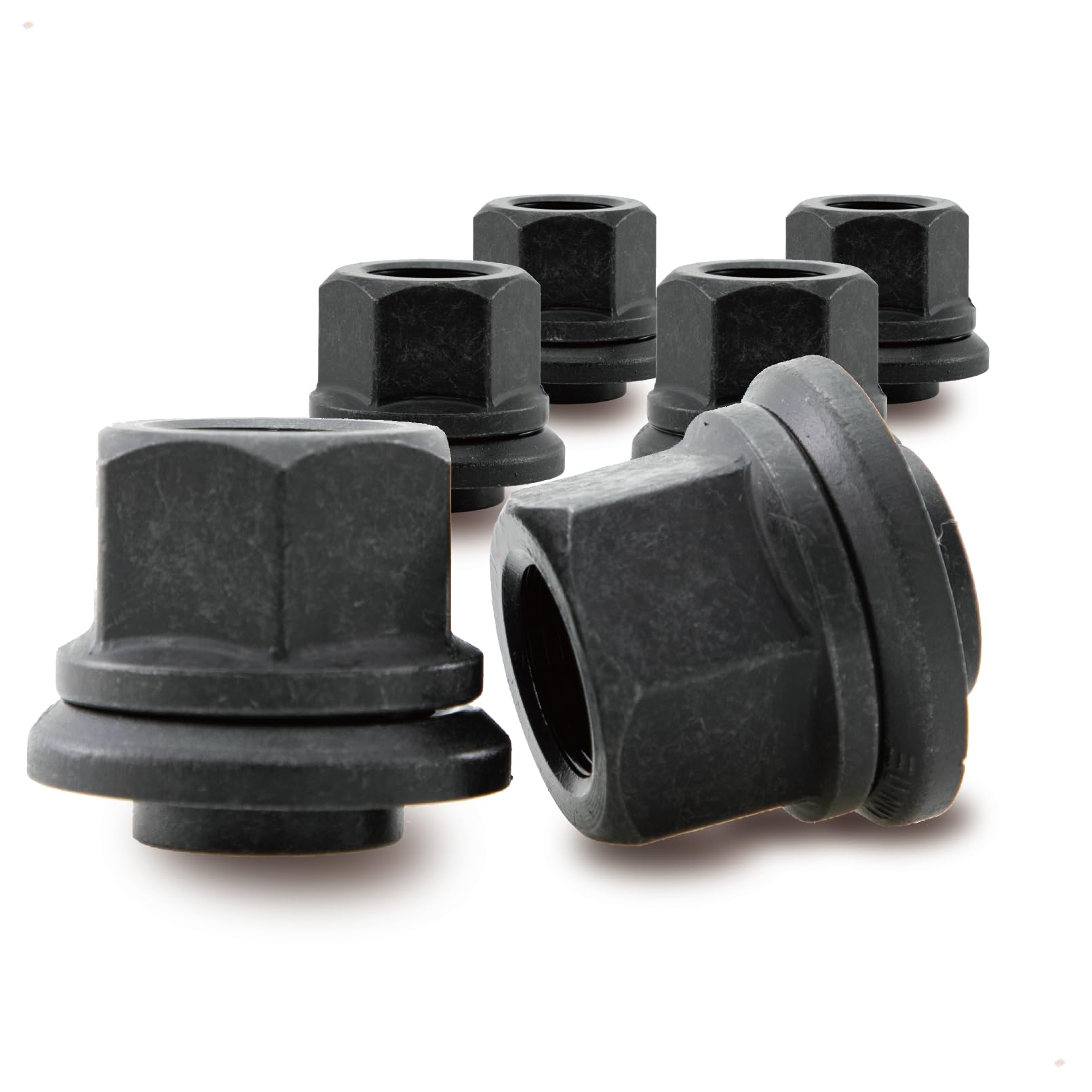 BTS 6-Pack M22x1.5 Sleeve Wheel Lug Nuts – 33mm Hex, Black Phosphate, Heavy-Duty