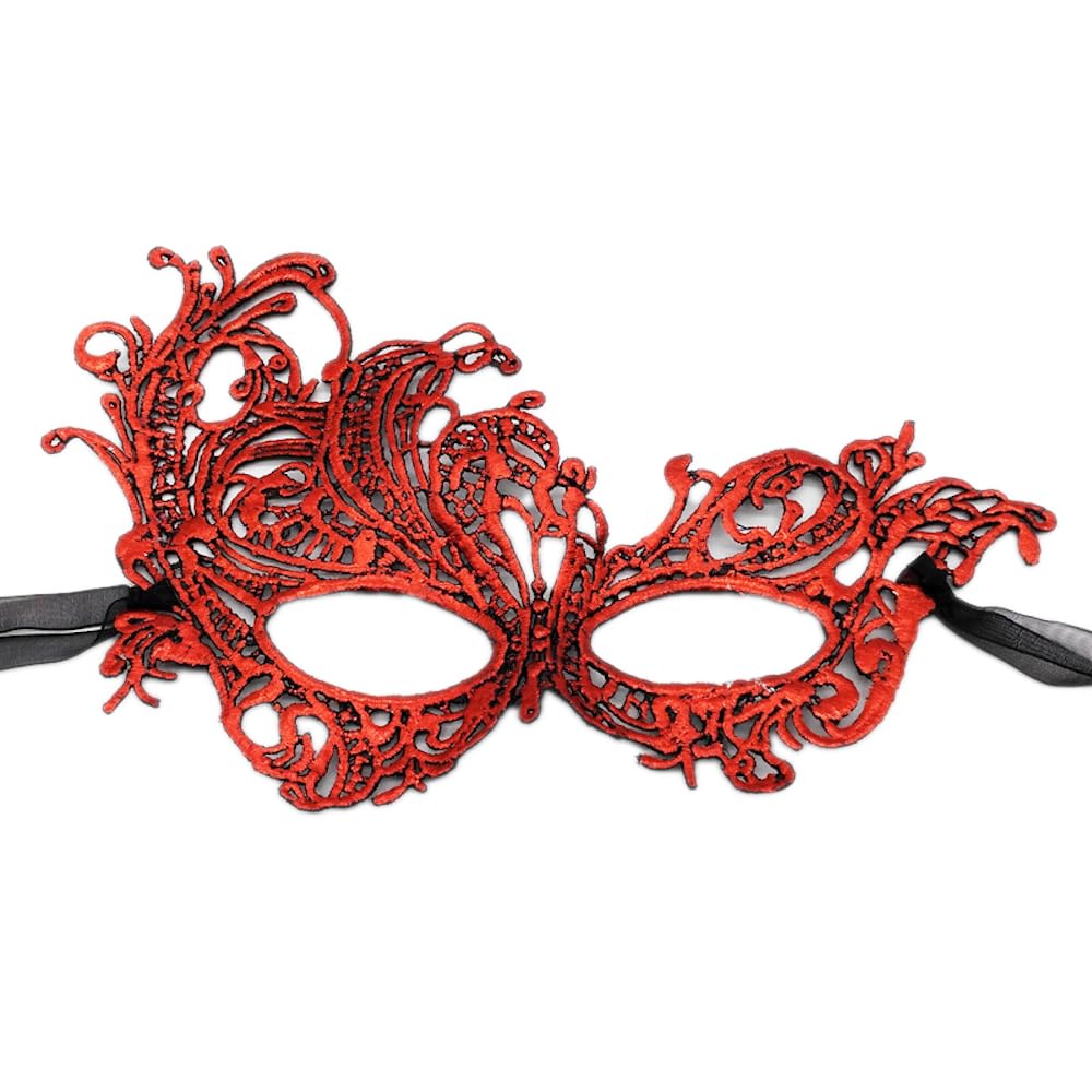 Wambere Masquerade Mask, Women's Mask, Lace Mask, Carnival Decorations, Masks for Women, Halloween Costume, Evening Dress, Dance, Ball, Party, Cosplay, Prom Accessories, Red