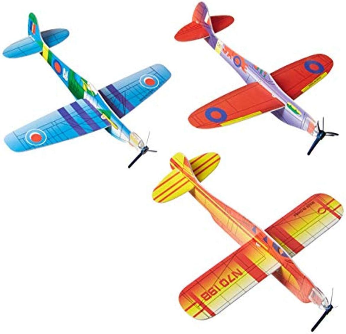 Foam 8 Inch Flying Glider Planes 48 Piece Assortment