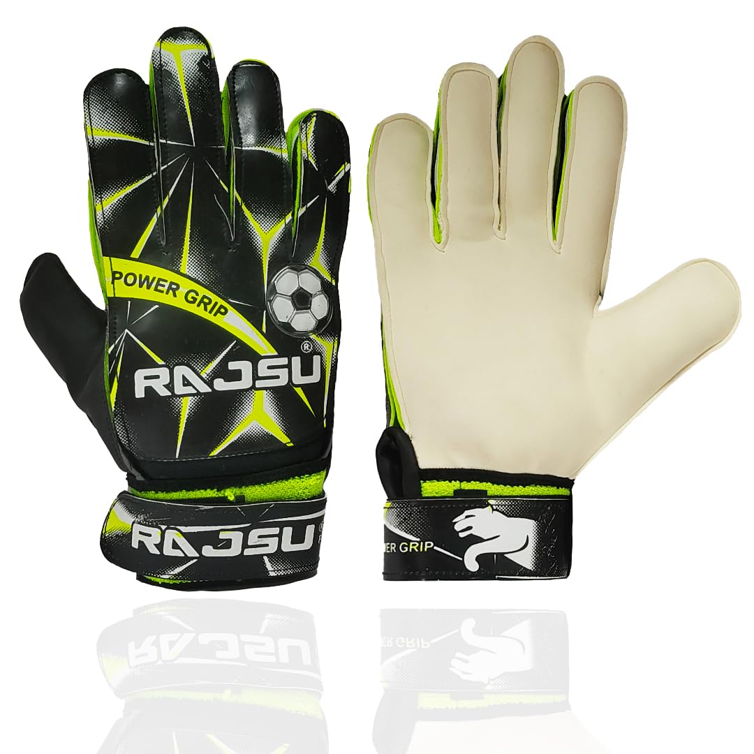 RAJSU- Power Grip Football Goalkeeper Gloves | Soccer Gloves | Football Gloves with Extra Grip| Imported Soft Palm with Embossing | Color: Multicolor | Size: Large-image-38
