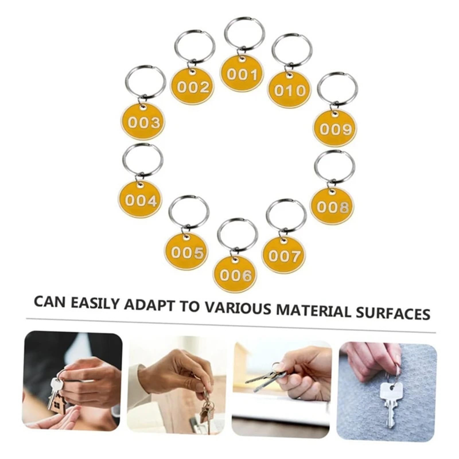 100pcs Aluminium Number Plate Tags Key ID Label Chains Ring Metal per Classify(1-100)