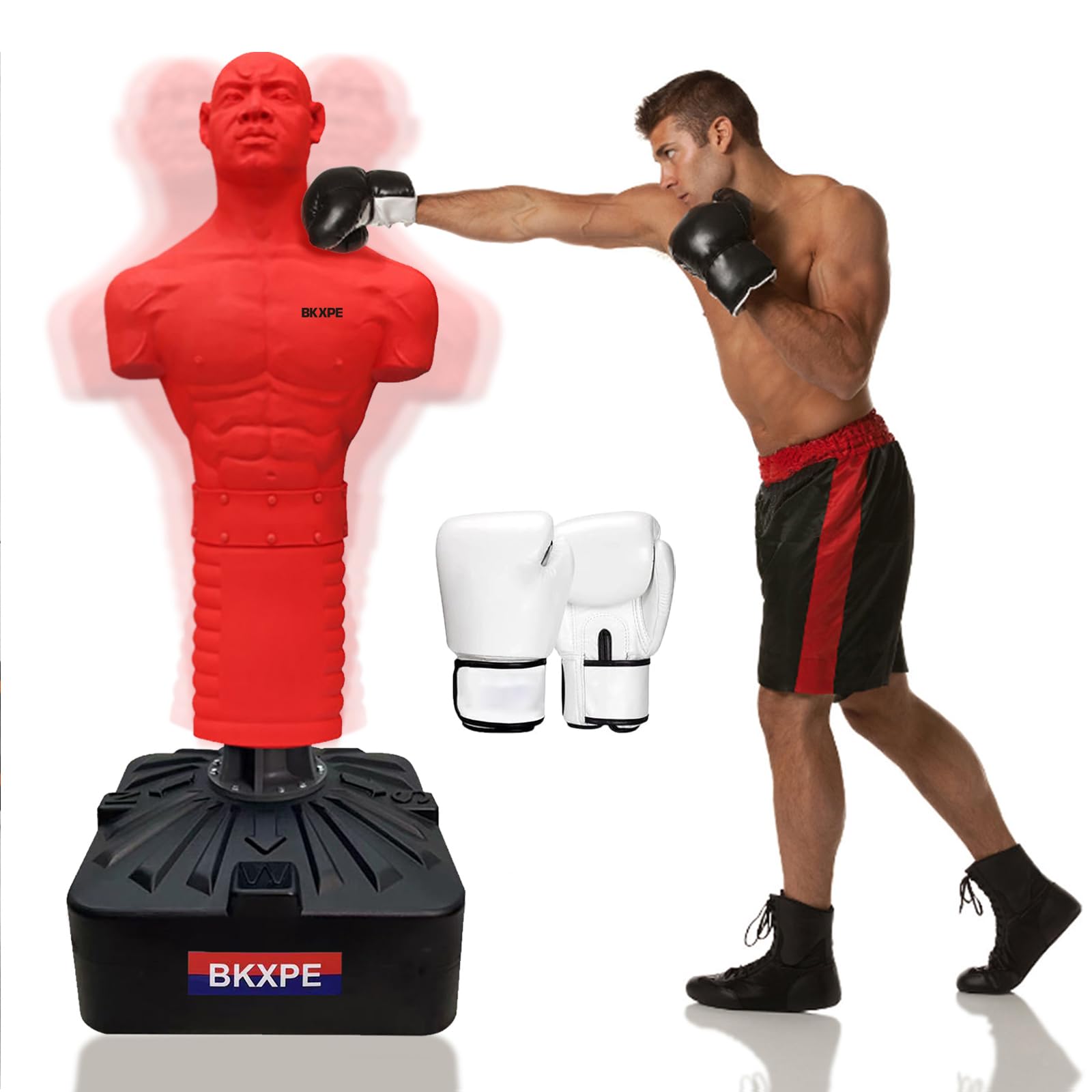 Bob Punching Dummy, Durable Silicone Punching Bag with Large Stable Base for Adults & Kids, Freestanding Training Target for Boxing, Taekwondo, MMA, Home Gym