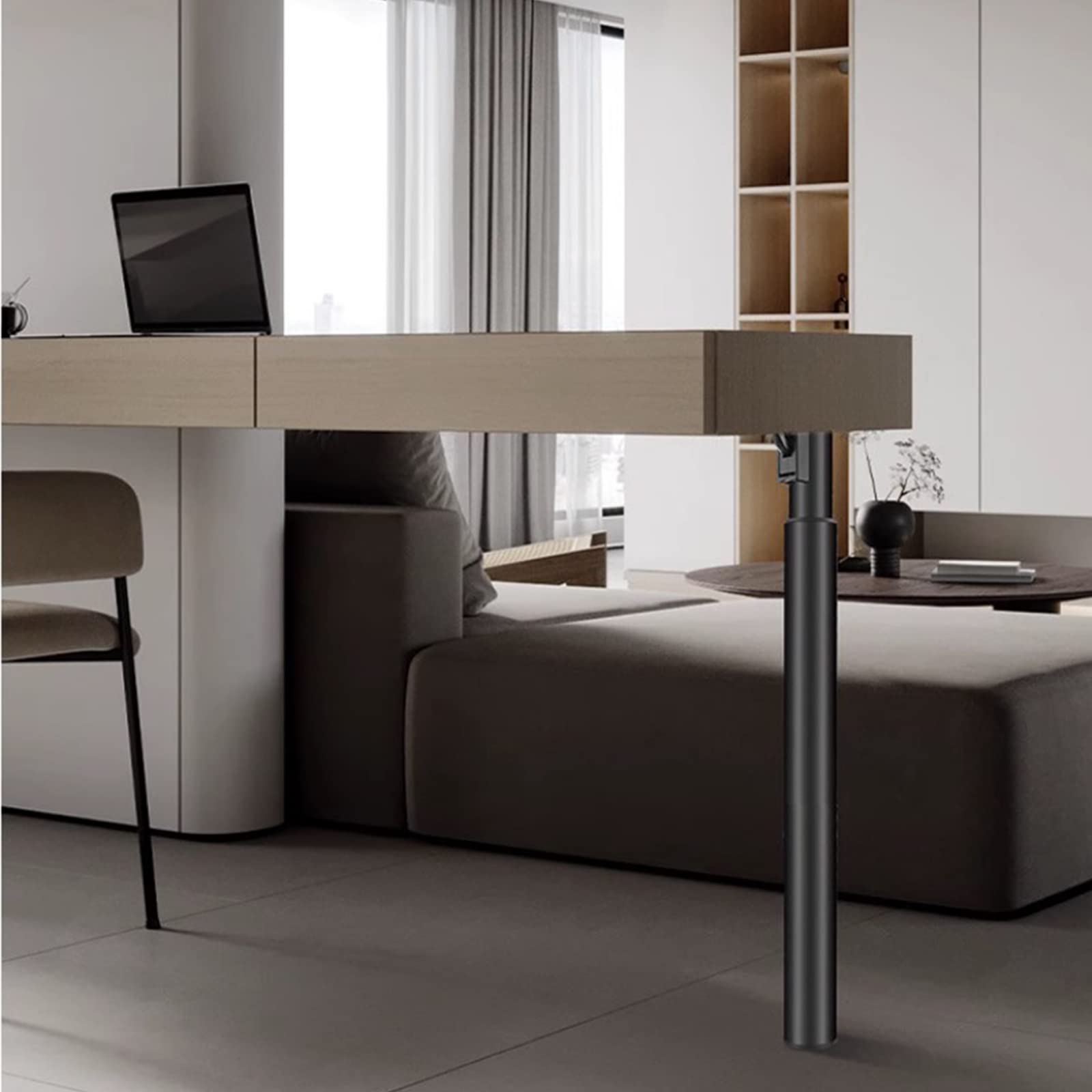 Patas Telescópicas para Mesa,Regulables En Altura Patas para Muebles,Tubo Redondo Pies para Mesa de Comedor,Plegable Pies de Escritorio de Barra,para Desayuno Y Encimera (70-120cm,Black)