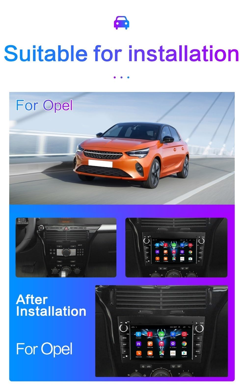 Samochodowy odtwarzacz multimedialny dla Android 2Din