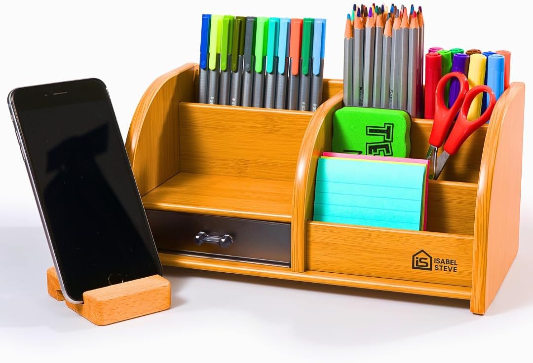 Desktop Organizer with Double-Slot Cell Phone Togo Ubuy