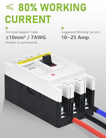 DIHOOL Industrial Miniature Circuit Breaker 3 Pole 30 Amp 277/480V AC, Thermal Magnetic Trip,AC Disconnect Switch MCB