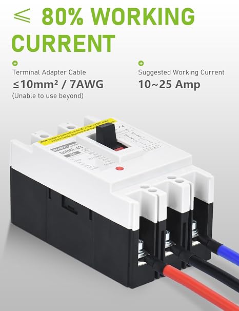 DIHOOL Industrial Miniature Circuit Breaker 3 Pole 30 Amp 277/480V AC, Thermal Magnetic Trip,AC Disconnect Switch MCB