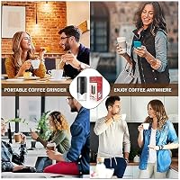 Weinsamkeit Kaffeemühle, USB Wiederaufladbare Elektrische Kaffeemühle mit Keramik Kegelmahlwerk Einstellbarer Grobheit Espresso Kaffee Mühle Tragbare Elektrisch Mühlen für Kaffeebohnen Gewürze Bohnen – Ansicht 5