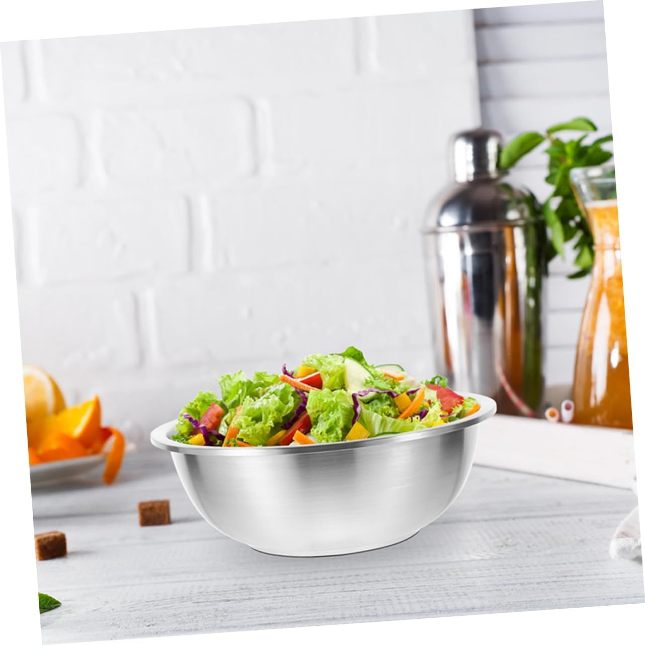 5pcs Stainless Steel Bowl Serving Bowl Lids for Kitchen Baking Meal Prep