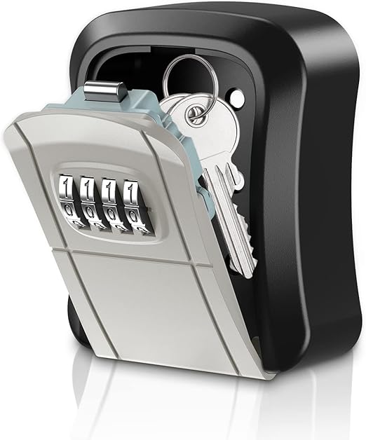 ORIA 4 Digit Combination Key Lock Box, Wall Mounted Key Safe Box with 5