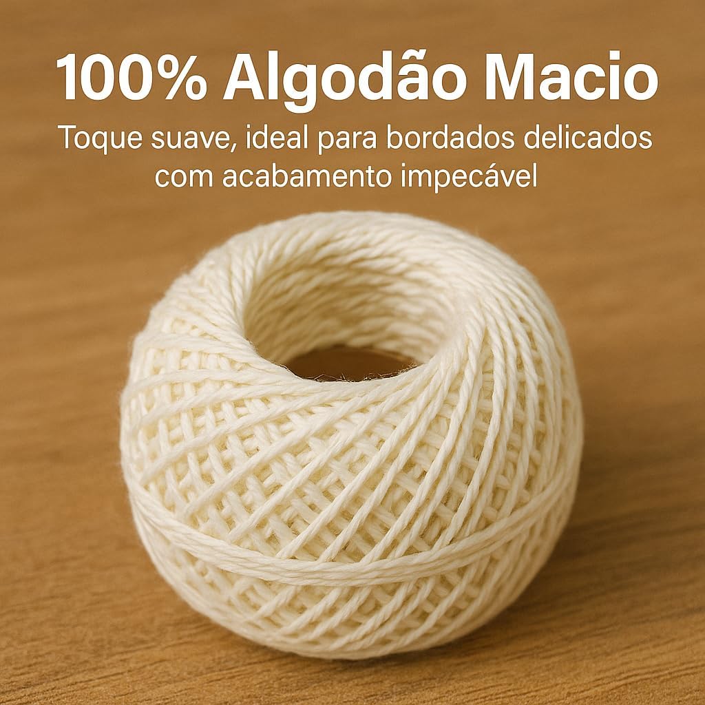 Kit 12 Linhas de Croche Coloridas 100% Algodão Cores Vivas Não Desbotam