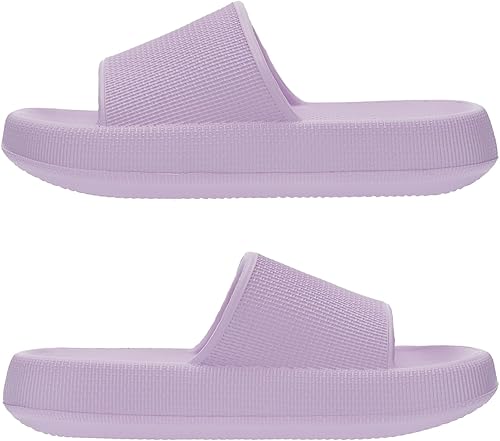 Vista 3 de Joomra - Sandalias acolchadas tipo pantuflas para mujeres y hombres, antideslizantes, de secado rápido, sandalias para baño, con suela gruesa