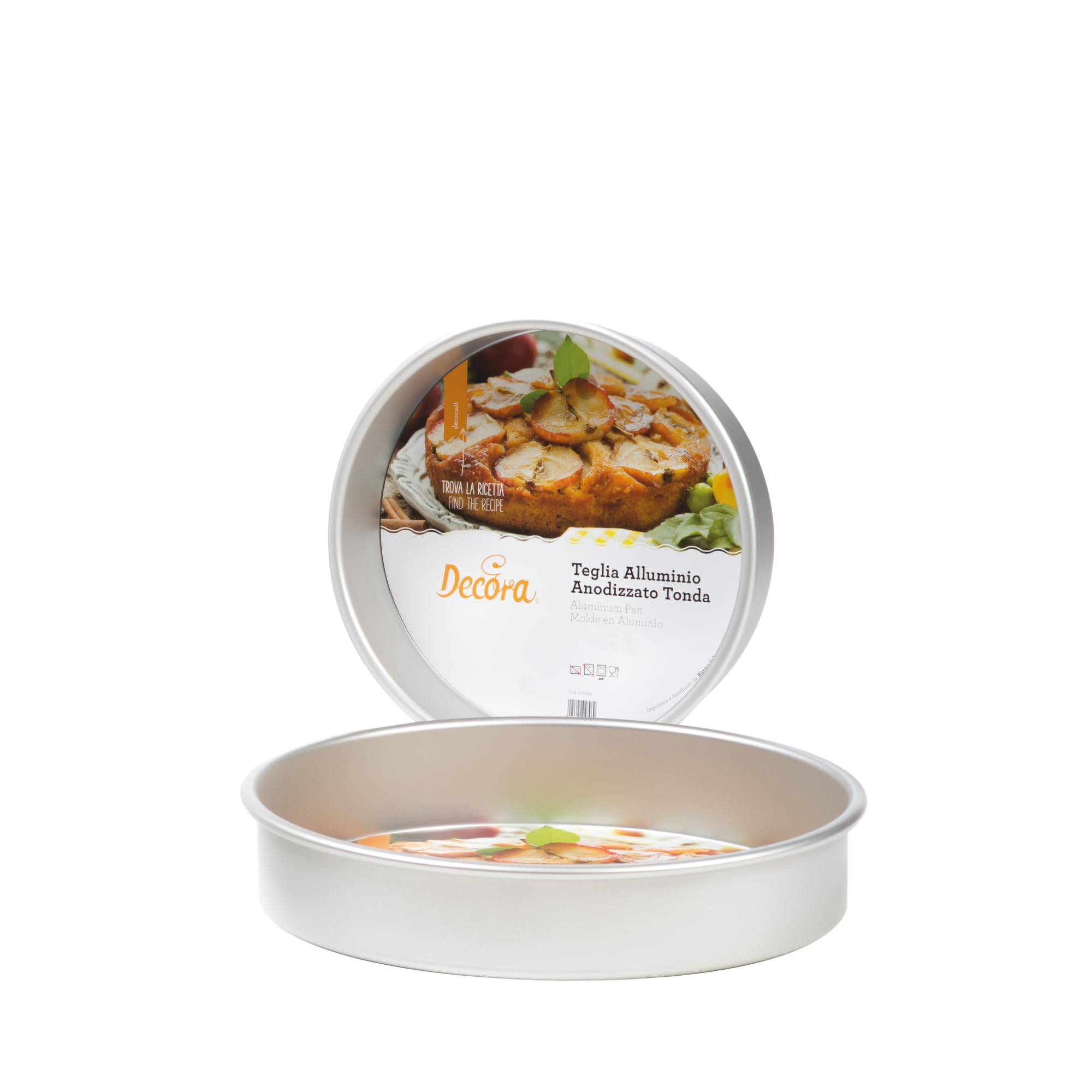DECORA, 0062633 Teglia Professionale Tonda Ø 25 x 5 h cm, In Alluminio Anodizzato, Senza Punti di Saldatura, Design Professionale
