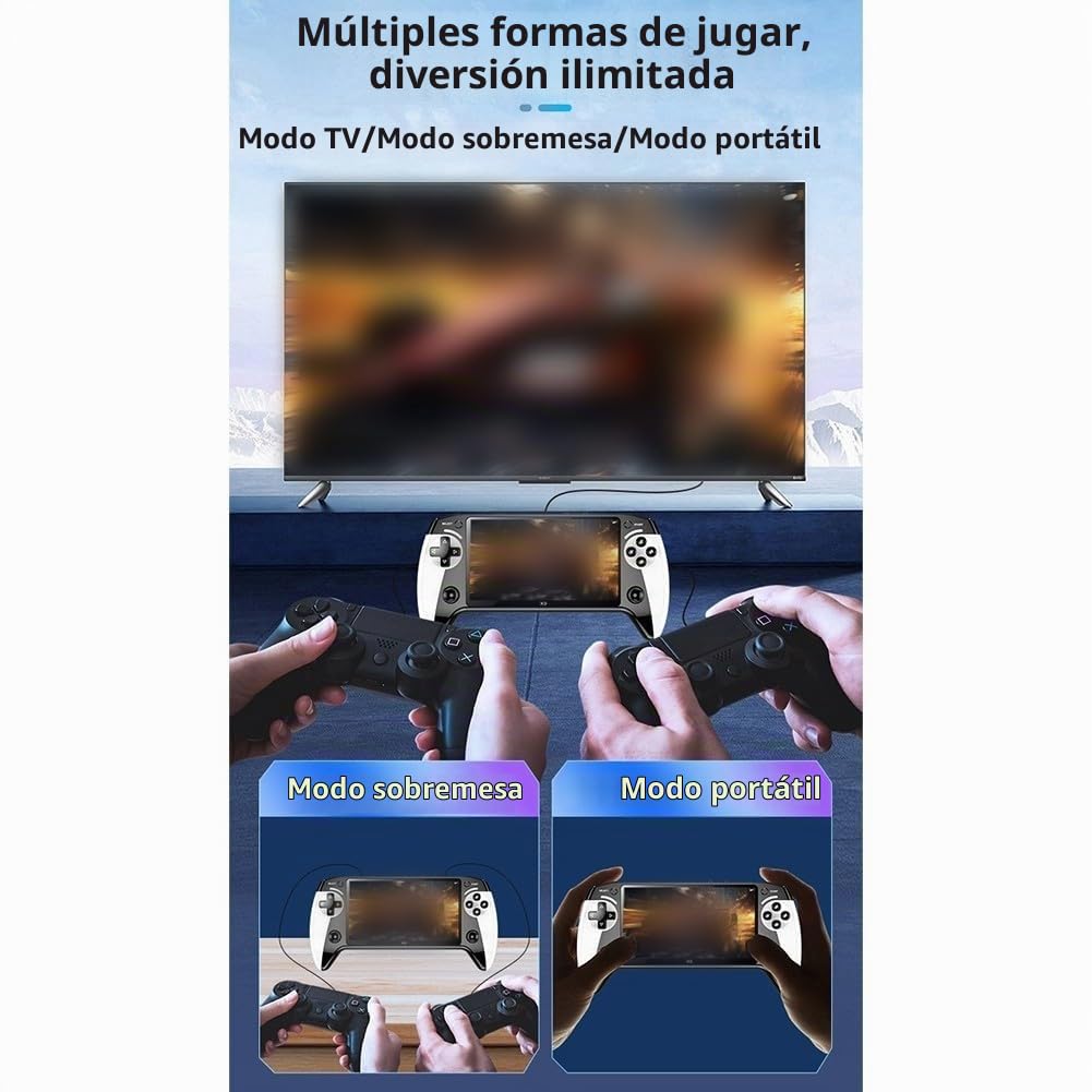 ZYWUOY X9 - Consola de juegos de mano retro, pantalla IPS de 5.5 pulgadas con 6200 juegos, reproductor portátil ABS para video y música