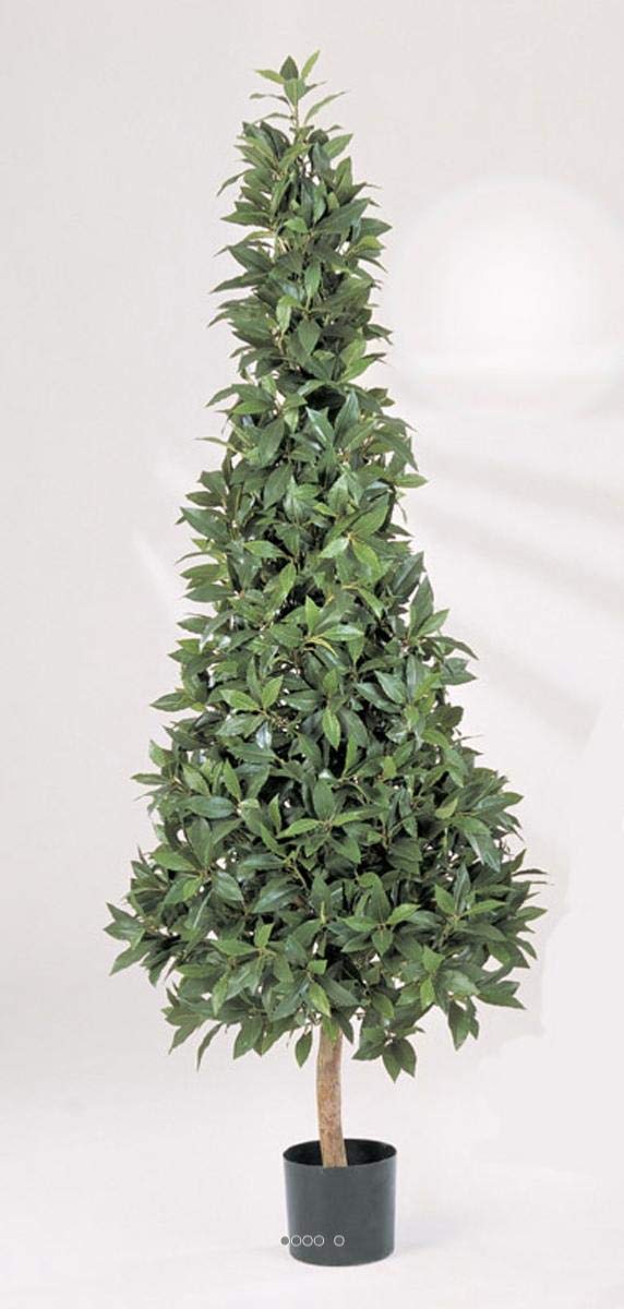 Laurel Pirámide Artificial Luxe H 110 cm 1258 Hojas en Maceta - Dimhaut: H 110 cm - Color: Verde