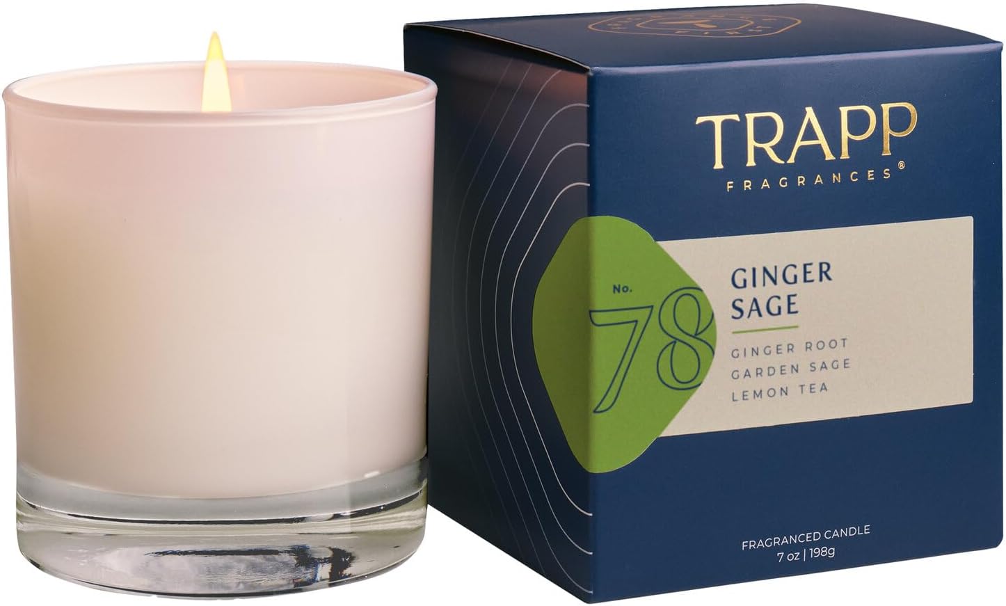 Trapp - No. 78 Ginger Sage - 7 oz. Signature Candle - Aromatic Home Fragrance with Fresh Scent of Ginger Root, Garden Sage, & Lemon Tea Notes - Petrolatum Wax