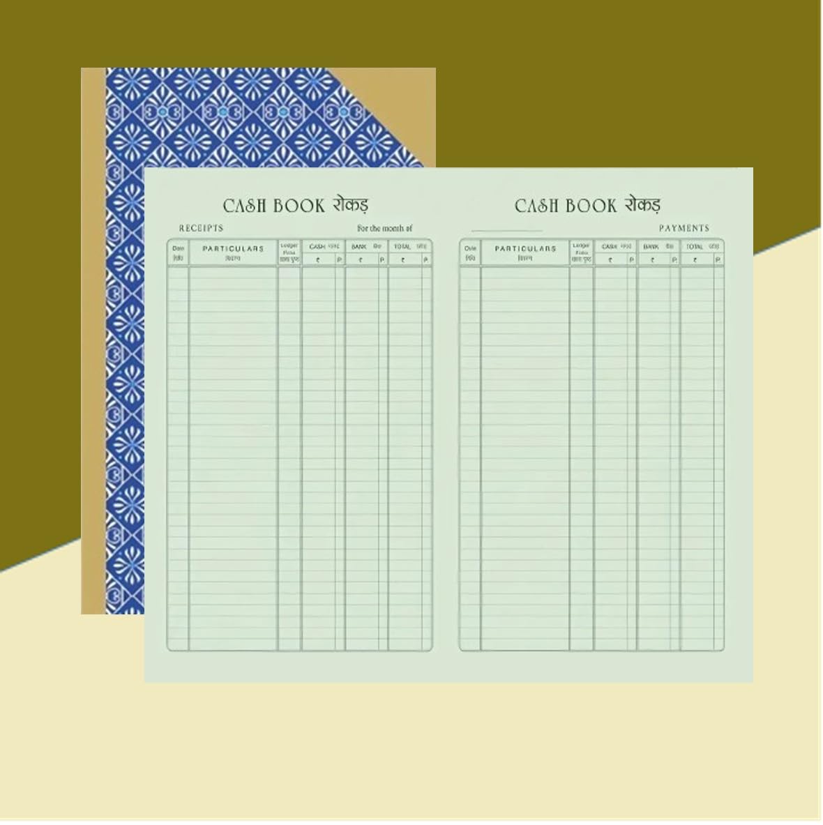 Cashbook Register for Business | Ledger Binding | 65 GSM Green Ledger Paper | Pages - 432-image-2