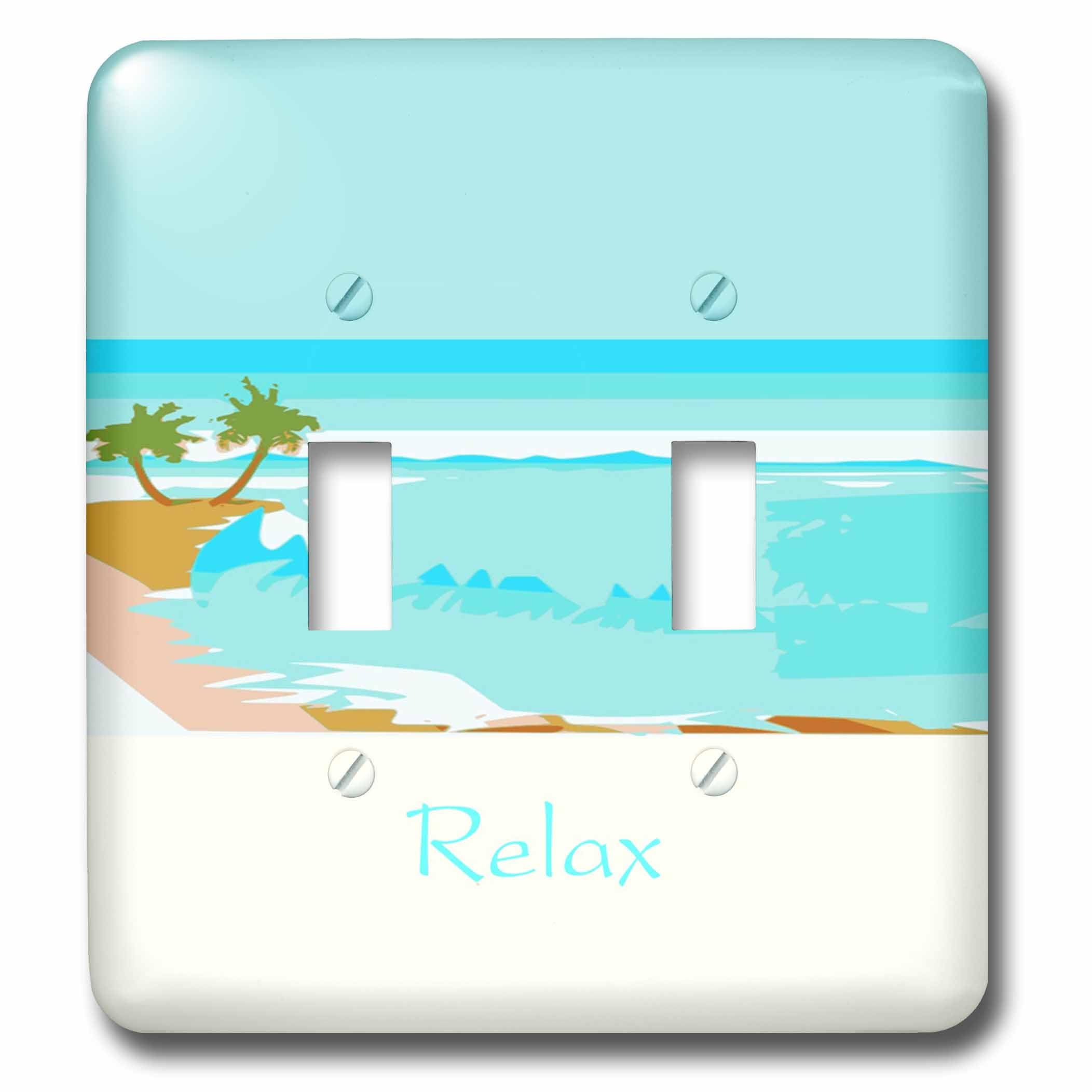 Interruptor doble de playa turquesa decorativo para pared de casa