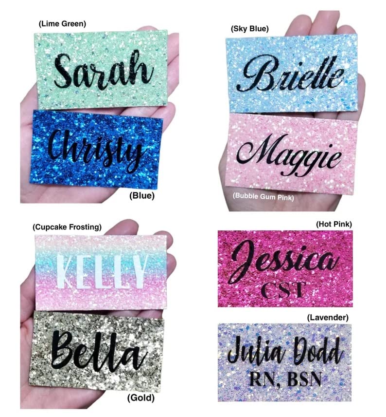 Miniatura 3 de White board locker magnets name Gloss sealed glitter refrigerator decor bling magnetic personalized school teacher students names subject (Lime