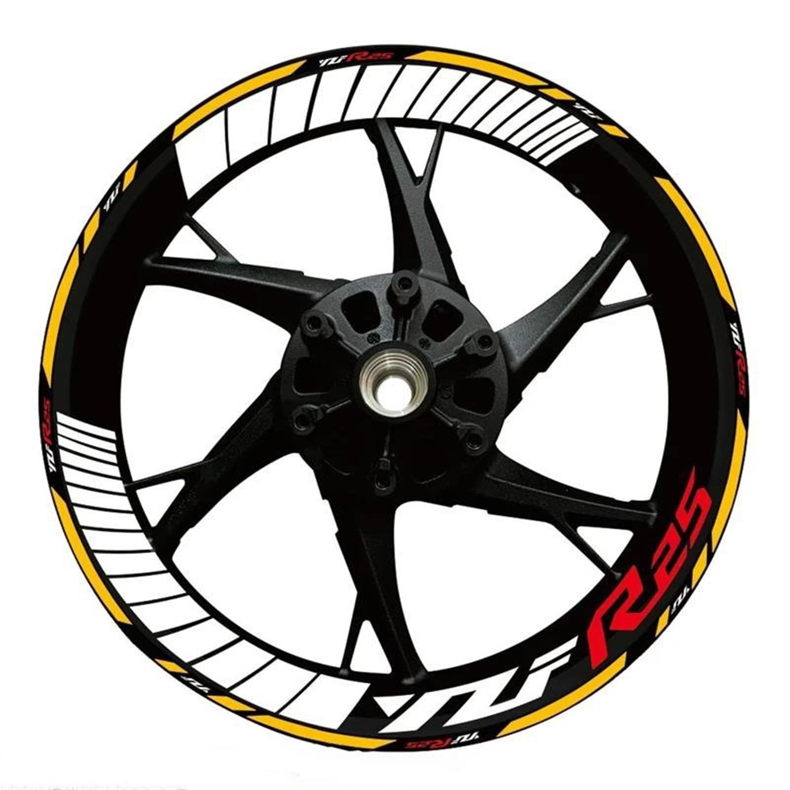 Stickers Motorcycle Accessories Wheel Stickers Reflective Decals Rims for Yamaha R25 WZF25(Style 8)