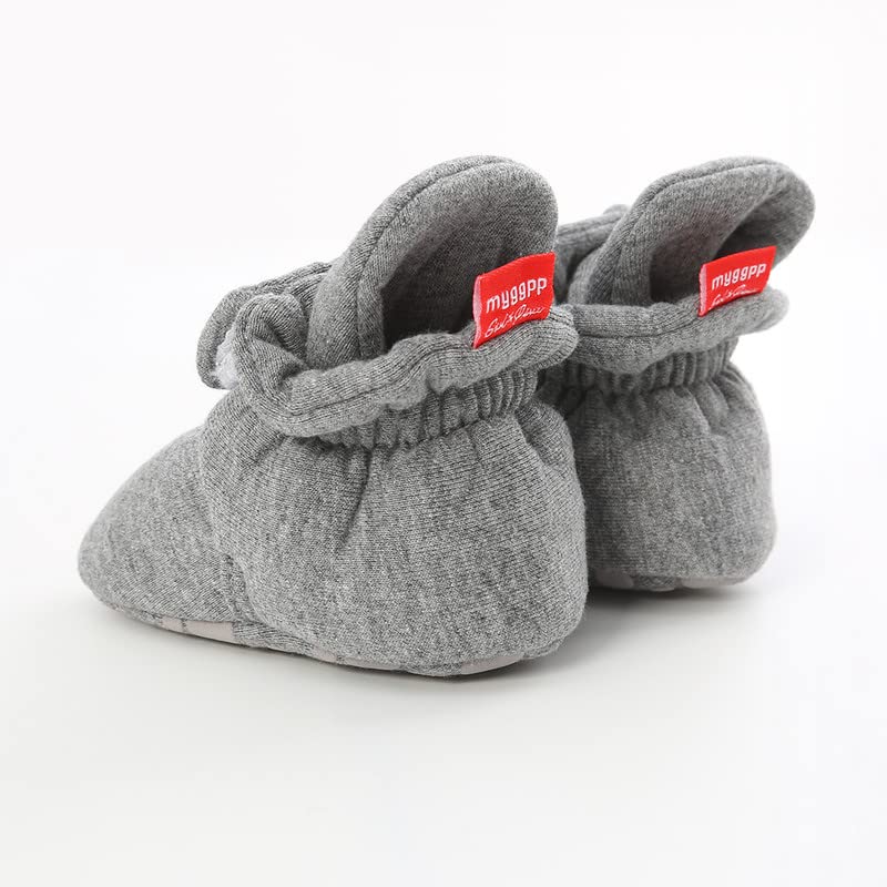 QIETION Newborn Baby Boys Girls Soft Fleece Booties Warm Slippers First Walkers Cozy Winter Sock Shoes Infant Crib Booties with Non Skid Bottom 0-18Month 5