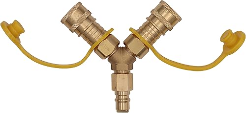 Miniatura 2 de METER STAR Adaptador de conexión rápida de gas natural de 38 pulgadas, adecuado para propano, gas natural, parrilla de gas natural Weber, generador,