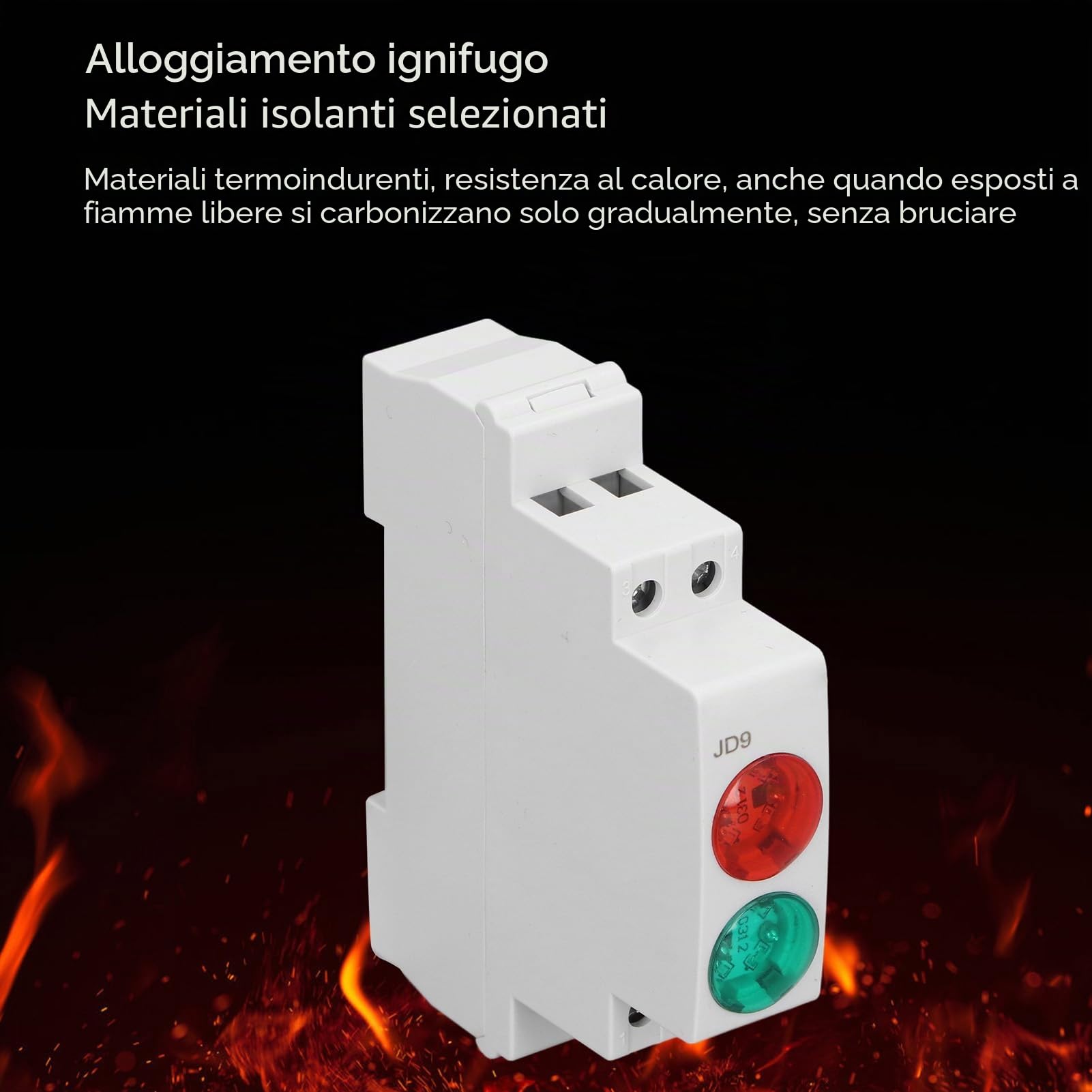 Indicatore LED su Din Rail, Rosso Verde Indicatore Modulare JD9 Indicatore su Din Rail AC DC Rosso/Verde Illumina PC 20 mA per l'indicazione di Segnali in Telecomunicazione, Elettricità, ecc