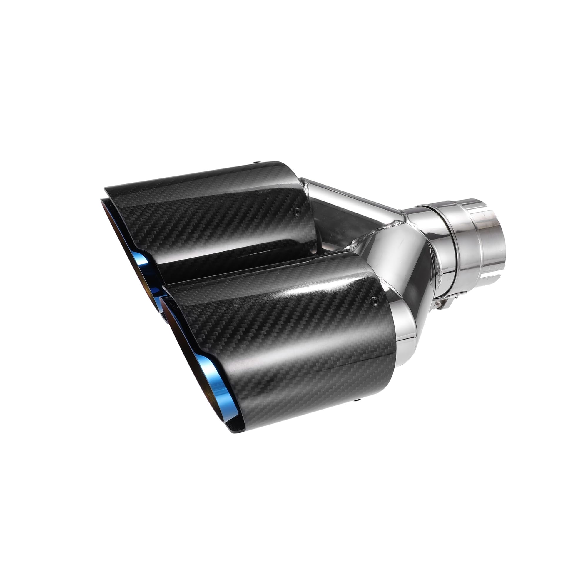 ACROPIX Car Exhaust Tip Tail Pipe, 2.4 Inch Inlet 7.09 Inch Outlet 9.84 Inch Length Universal for Rear Dual Muffler Anti-Corrosion Stainless Steel Flame Blue Black Car Parts