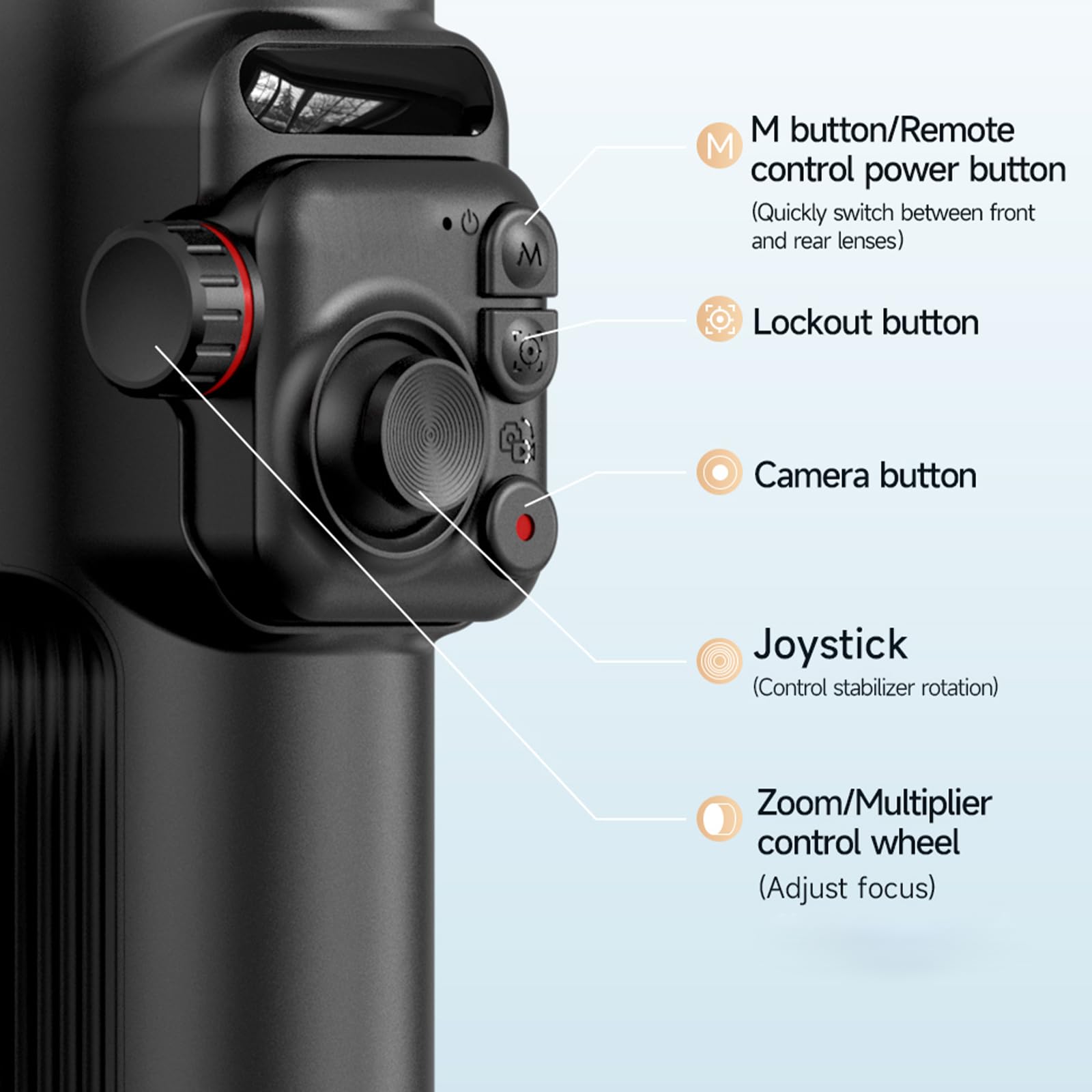 Ortogonale 3Axis Stabilizzazione Gimbals AI Face Trackings Fill Light Lapel Mics per Vlog Video Phone Gimbals Stabilizzatore