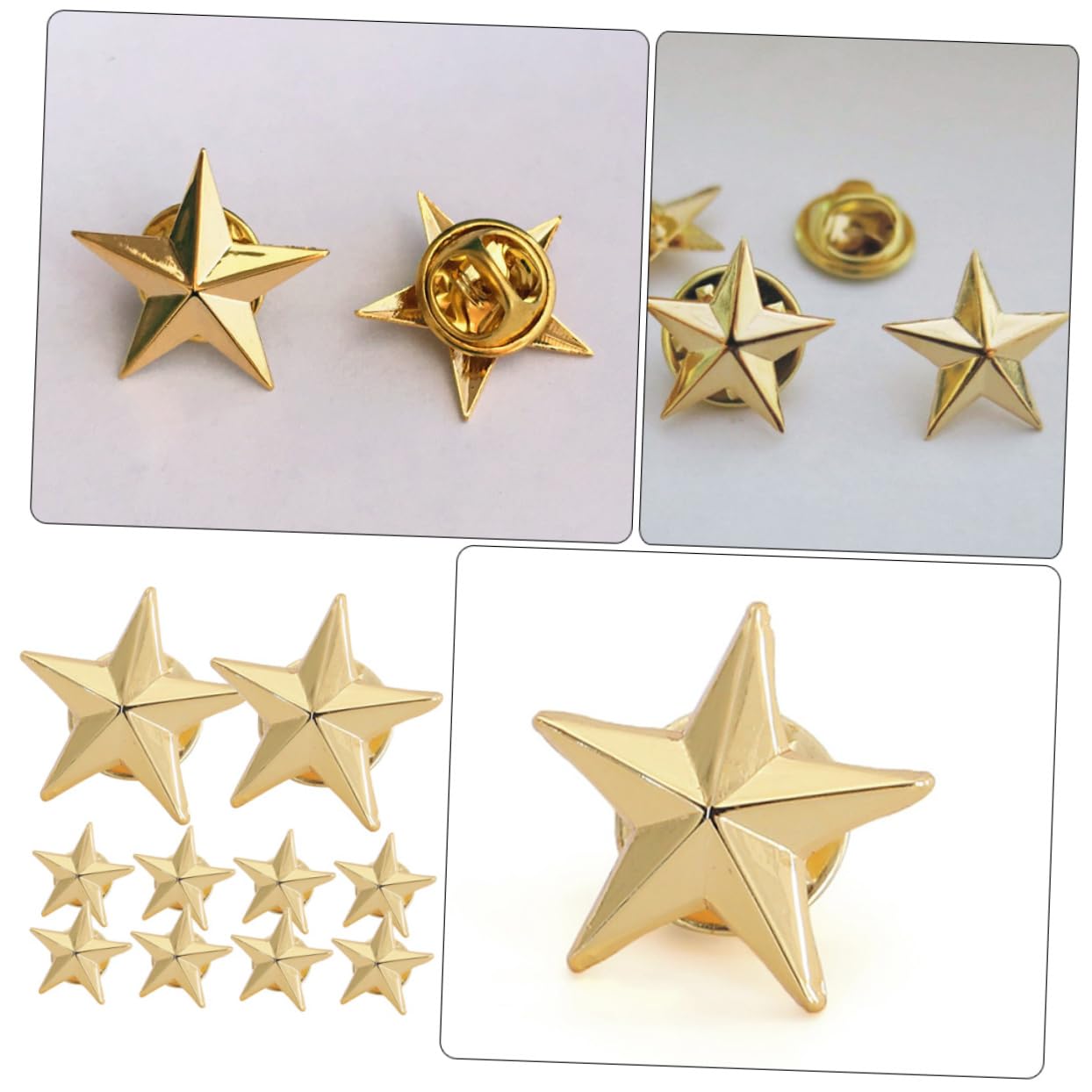 LIFKOME 50stücke Teiliges Aus Goldenen Kupfer-sternabzeichen Stilvolle Anstecknadeln Für Feiertage Wie Memorial Day of July Und Mehr Als Belohnung Oder