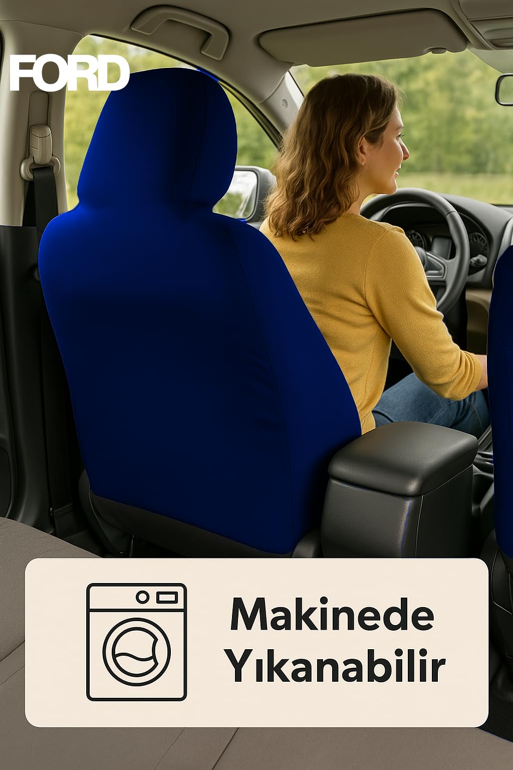 Gunaydin konforu Ford Tourneo Connect ile uyumlu oto koltuk kilifi ile aracinizda yasayin Lacivert